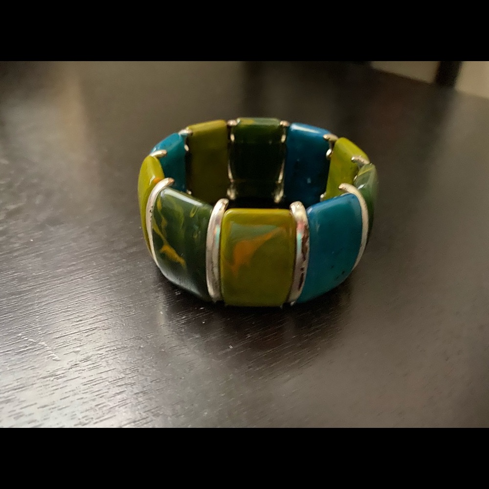 Jade & Turquoise Bracelet with Silver